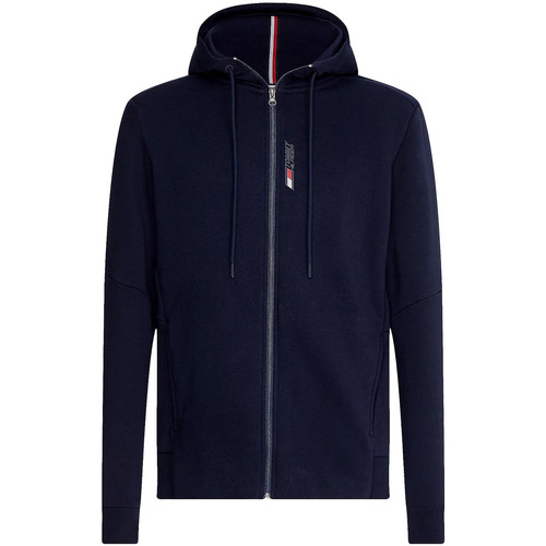 Vêtements Homme Tommy Hilfiger lounge zip hoodie with hood logo taping in navy Tommy Hilfiger Veste Logo Terry Bleu
