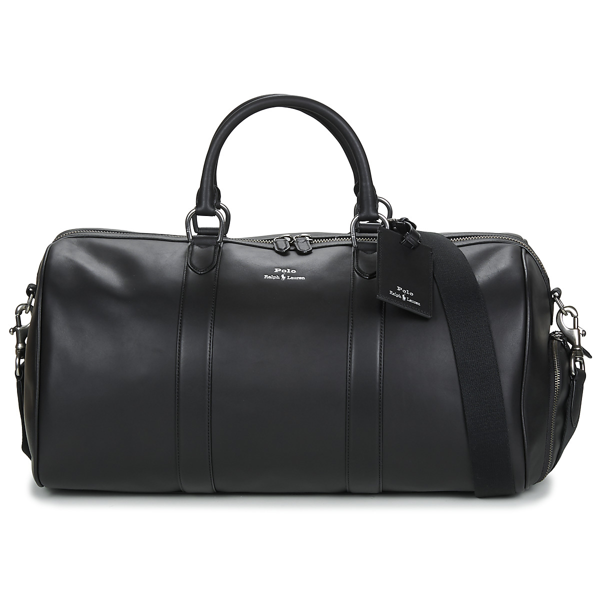 Sacs Sacs de voyage bow-detail knitted polo top DUFFLE SMOOTH LEATHER Noir