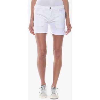Vêtements Femme Shorts / Bermudas stella mccartney kids embroidered flowers denim dress itemises Short en jeans olsen2 blanc Blanc