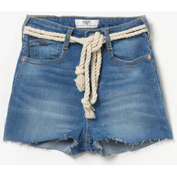 Vêtements Fille Shorts / Bermudas NEWLIFE - JE VENDS Short tiki taille haute bleu délavé Bleu