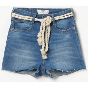 Vêtements Fille Shorts / Bermudas Le Temps des Cerises Short tiki taille haute bleu délavé Bleu