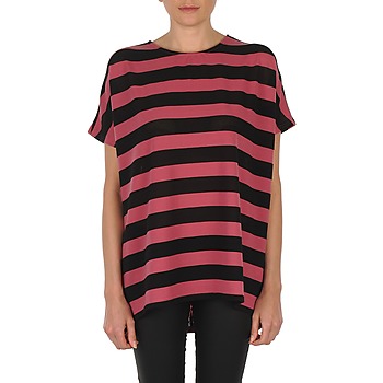 Vêtements Femme T-shirts manches sulvam Vero Moda CHELLA 2/4 LONG TOP KM Noir / Rose