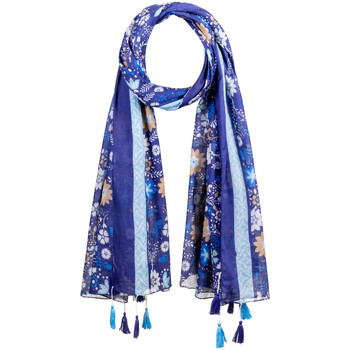 Accessoires textile Femme Echarpes / Etoles / Foulards Allée Du Foulard Foulard fantaisie Peace Bleu