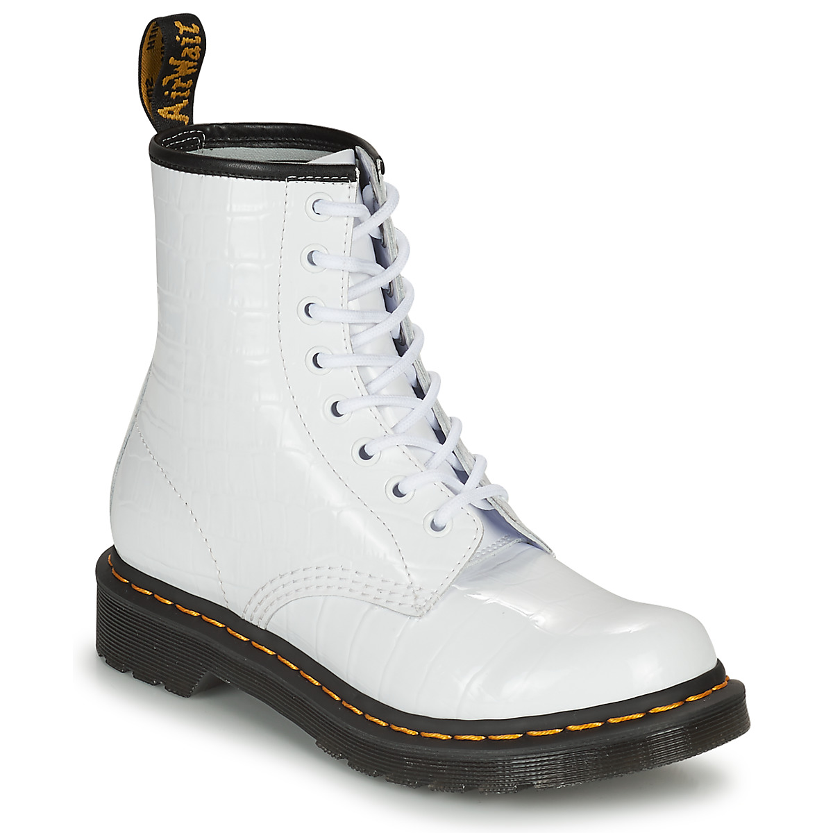 Chaussures Femme Boots Dr. lacquer Martens 1460 W Blanc