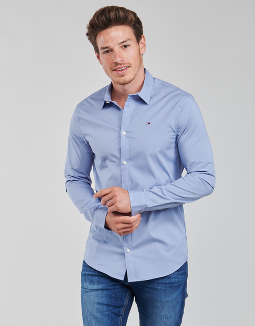 Vêtements Homme Chemises manches longues Tommy Jeans TJM ORIGINAL STRETCH SHIRT Bleu