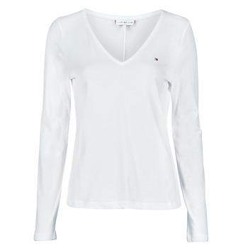 Vêtements Femme T-shirts manches longues Tommy Hilfiger REGULAR CLASSIC V-NK TOP LS Blanc