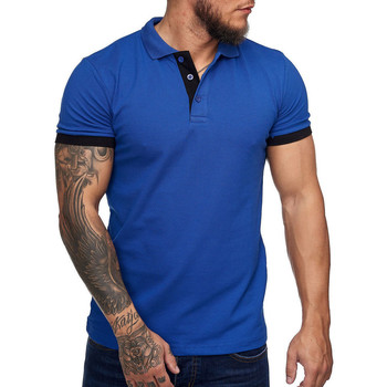 T-shirt Monsieurmode Polo fashion pour homme Polo 1402 bleu roi