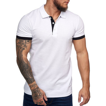 Vêtements Homme T-shirts & Polos Monsieurmode Polo tendance pour homme Polo 1402 blanc Blanc