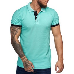 Vêtements Homme T-shirts & Polos Monsieurmode Polo homme fashion Polo 1402 vert menthe Vert