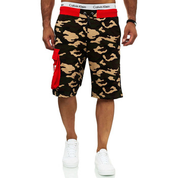 Vêtements Homme Shorts / Bermudas Monsieurmode Short camouflage pour homme Short 12141 Vert, rouge Rouge