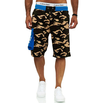 Vêtements Homme Shorts / Bermudas Monsieurmode Short camouflage homme Short 12141 Vert, bleu Bleu