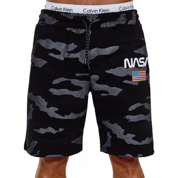 Vêtements Homme Shorts / Bermudas Monsieurmode Short homme camouflage Short Nasa NE3711 noir Noir