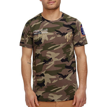 Vêtements Homme T-shirts & Polos Monsieurmode T-shirt camouflage homme T-shirt Nasa 3713 vert Vert