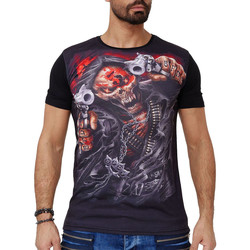 Vêtements Homme T-shirts manches courtes Monsieurmode T-shirt Speed homme fashion T-shirt Speed 1602 noir Noir