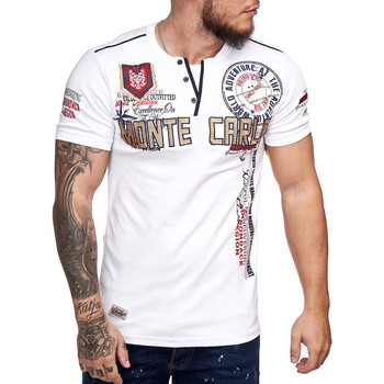 Vêtements Homme T-shirts & Polos Monsieurmode T-shirt Monte Carlo homme T-shirt 3459 blanc Blanc