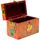 Maison & Déco Paniers / boites et corbeilles Phoenix Import Coffret tibétain fleuri peint à la main Orange