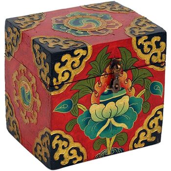 Maison & Déco Décorations de noël Phoenix Import Coffret tibétain Rouge peint à la main Rouge