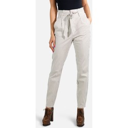 Vêtements Femme Chinos / Carrots Vero Moda Pantalon taille haute avec ceinture Taille : F Blanc S Blanc