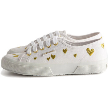 Chaussures Femme Baskets basses Superga 2750 HEARTS EMBROIDERY Blanc