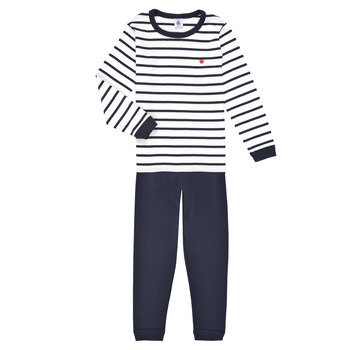 Vêtements Garçon Pyjamas / Chemises de nuit Petit Bateau TECHI Blanc / Bleu