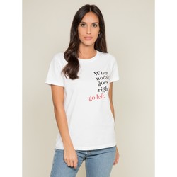 Vêtements Femme T-shirts manches courtes Dona X Lisa T-shirt col rond message FIBEXO Blanc