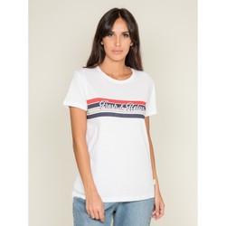 Vêtements Femme T-shirts manches courtes Dona X Lisa T-shirt col rond message FRAMONT Blanc