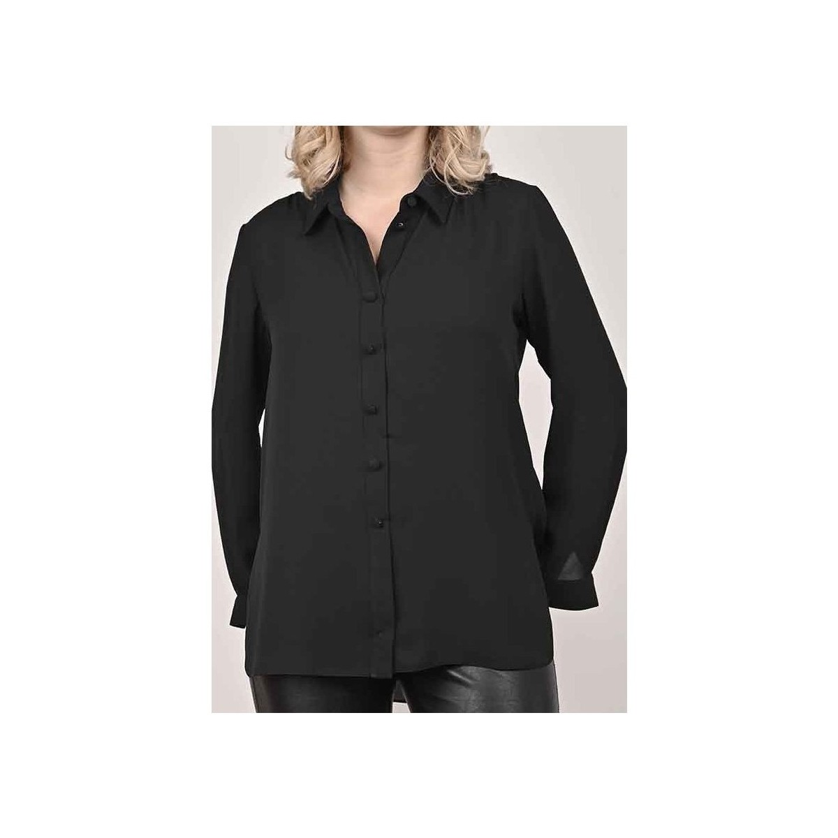 Vêtements Femme Chemises / Chemisiers Georgedé Chemise Esma en Mousseline Noire Noir