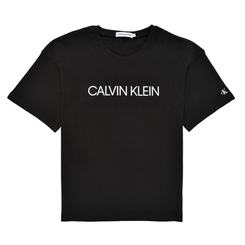 Vêtements Fille T-shirts manches courtes Calvin Klein Jeans CASSY Noir