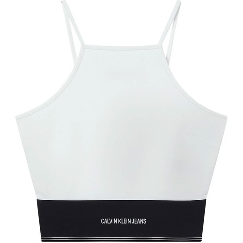 Vêtements Femme T-shirts & Polos Calvin Klein Jeans Top court à bretelles Calvin Klein ref 52628 White Blanc