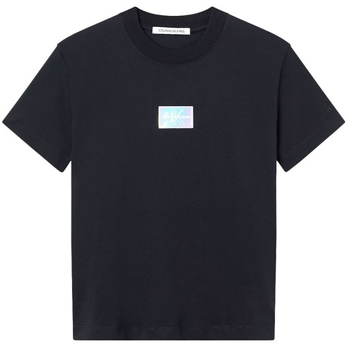 Vêtements Femme T-shirts & Polos Calvin Klein Jeans T-Shirt Femme Calvin Klein ref 52915 Black Noir