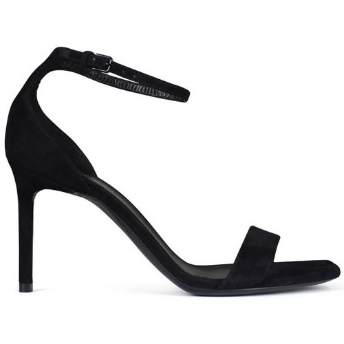 Chaussures Femme Saint Laurent ruffle trim mini dress Saint Laurent Sandales Amber Noir