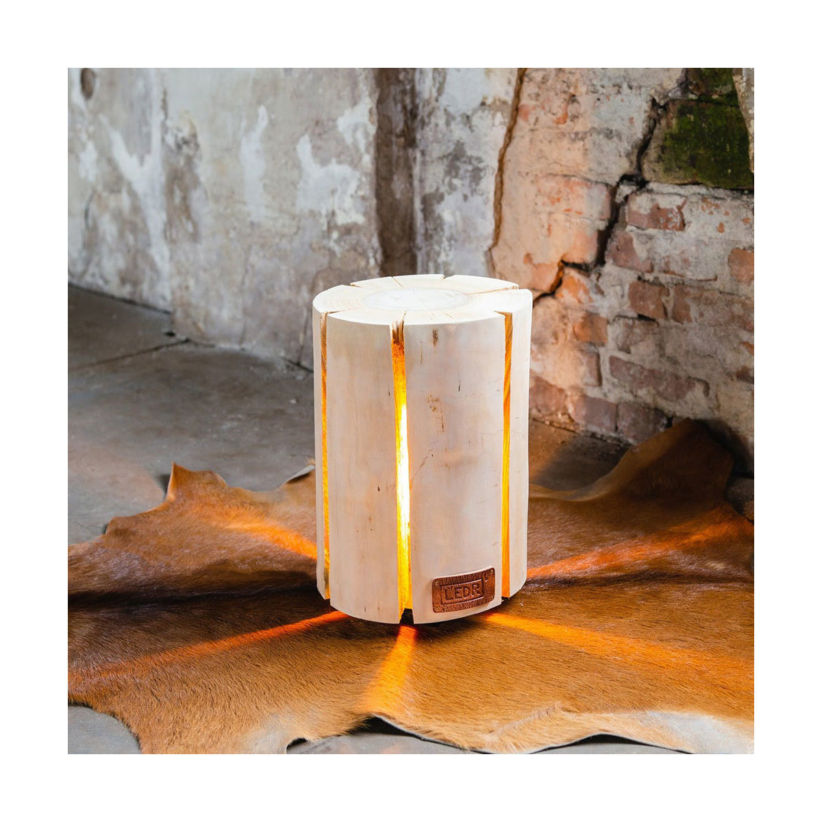 Maison & Déco Lampes à poser Ledr Wood Light - Bois de cerisier Taille M - Eco-Friendly Beige