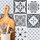 Maison & Déco Stickers Sud Trading 6 stickers à carreaux de ciment gris 15 x 15 cm Gris