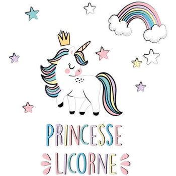 Maison & Déco Enfant Stickers Cadoons Stickers muraux Princesse Licorne Multicolore