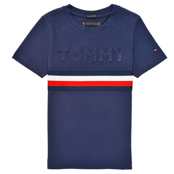 Vêtements Garçon T-shirts manches courtes Tommy Hilfiger ELEONORE Marine