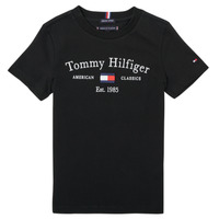 Vêtements Garçon T-shirts manches courtes Tommy Hilfiger YASSINE Noir