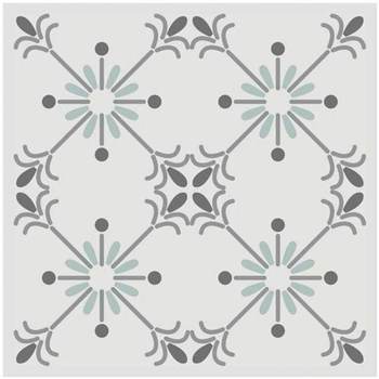 Maison & Déco Stickers Cadoons 6 stickers à carreaux de ciment Blanc - Gris et Bleu 15 x 15 cm Blanc