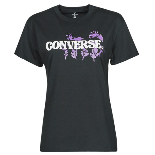 Vêtements Femme T-shirts manches courtes Converse HYBRID FLOWER RELAXED TEE Noir