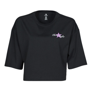 Vêtements Femme T-shirts manches courtes Converse CHUCK INSPIRED HYBRID FLOWER OVERSIZED CROPPED TEE Noir