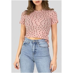 Vêtements Femme T-shirts manches courtes Kebello Top Crop top Taille : F Rose XS Rose