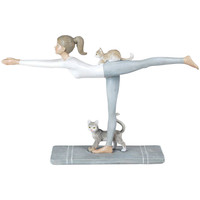 Maison & Déco Statuettes et figurines Signes Grimalt Statuette posture bâton en équilibre Yoga et chats Gris