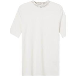Vêtements Femme T-shirts & Polos Calvin Klein Jeans T-shirt femme  ref 52615 White Gris