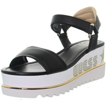 Chaussures Femme Sandales et Nu-pieds Guess Sandales plateforme  ref_48239 Noir Blanc