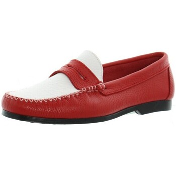 Chaussures Femme Chaussures bateau Xavier Danaud Mocassins cuir ref_taj45787 rouge blanc Blanc