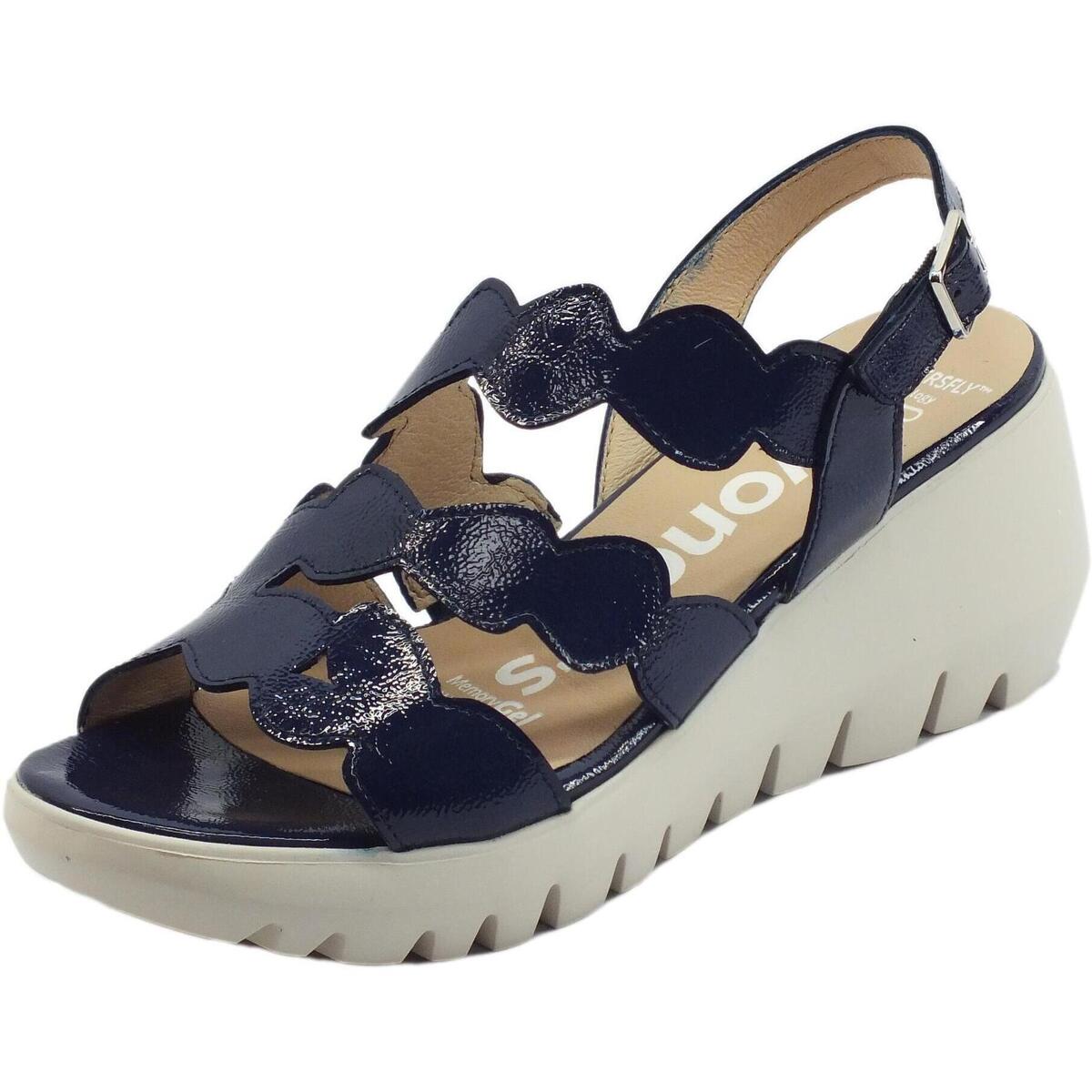 Chaussures Femme Sandales et Nu-pieds Wonders D9021 Lack V Bleu