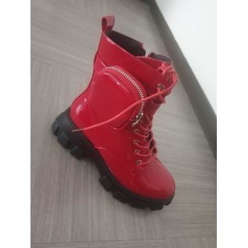 Sans marque Boots rouges vernies Rouge