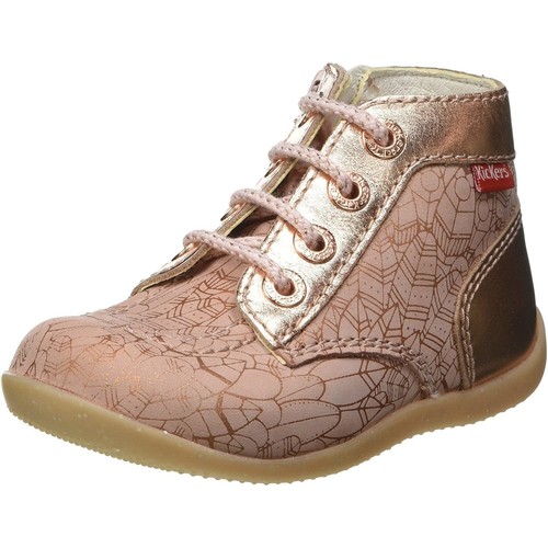 Chaussures Fille Kickers Bonzip-2 Rose - Chaussures Boot Enfant 59 