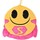 Maison & Déco Coussins Innova Coussin rond Emoji Super Héro à cape rose Jaune