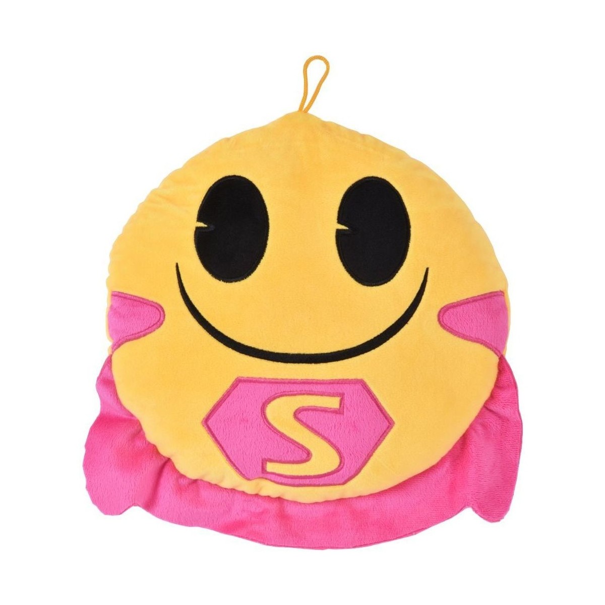 Maison & Déco Coussins Innova Coussin rond Emoji Super Héro à cape rose Jaune
