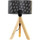 Maison & Déco Lampes à poser Item International Lampe rétro en métal et bois 35 cm Beige